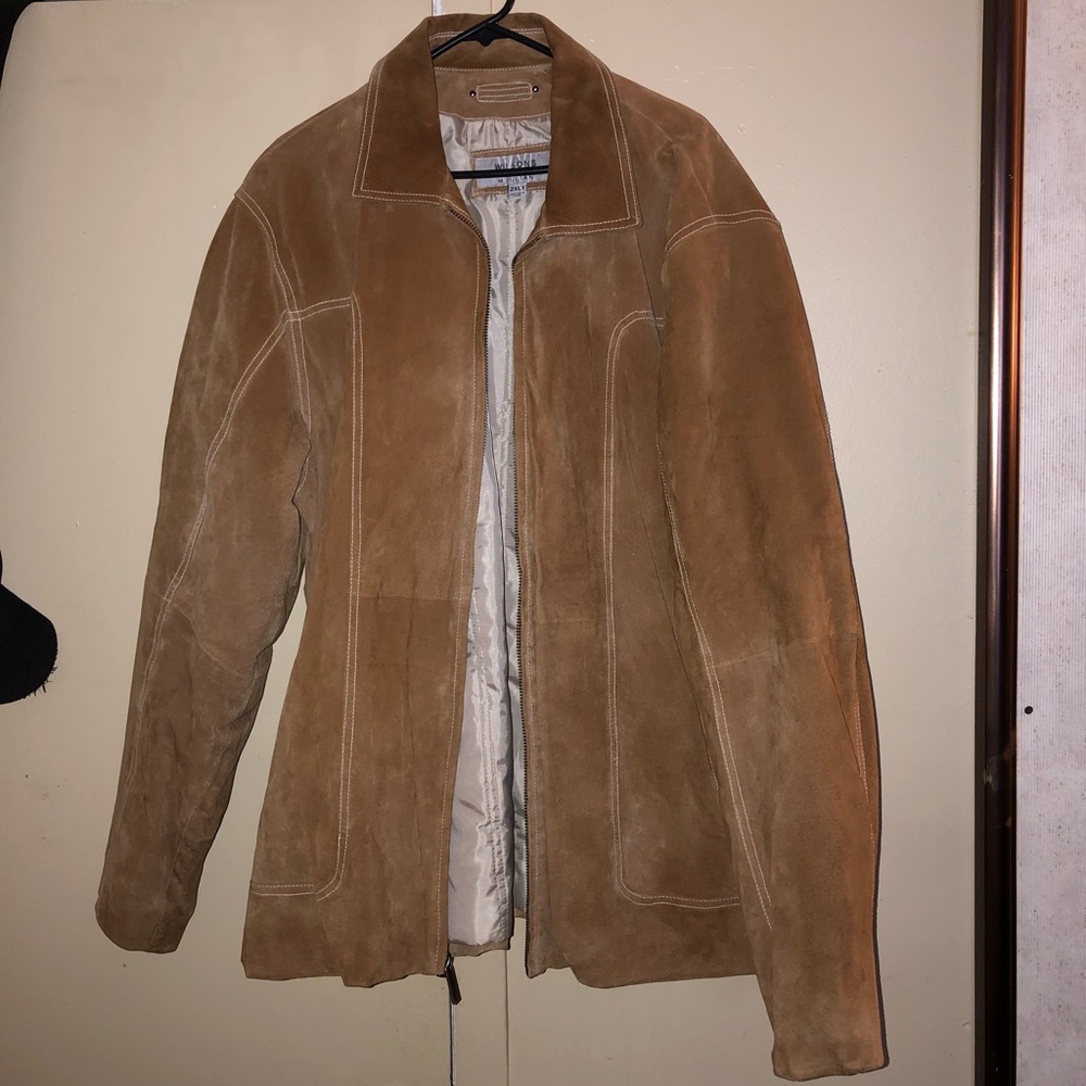 Tan leather jacket